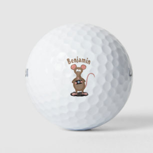 Witzige Ratte mit Kamera-Cartoon-Illustration Golfball