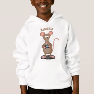 Witzige Ratte mit Kamera-Cartoon-Illustration Hoodie