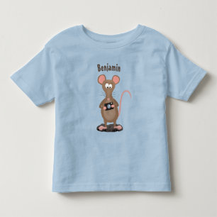 Witzige Ratte mit Kamera-Cartoon-Illustration Kleinkind T-shirt