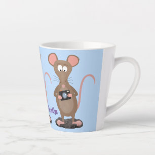 Witzige Ratte mit Kamera-Cartoon-Illustration Milchtasse