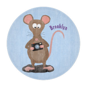 Witzige Ratte mit Kamera-Cartoon-Illustration Schneidebrett