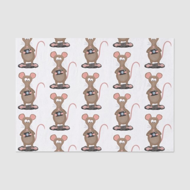 Witzige Ratte mit Kamera-Cartoon-Illustration Seidenpapier (Vorderseite)