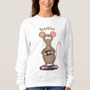 Witzige Ratte mit Kamera-Cartoon-Illustration Sweatshirt
