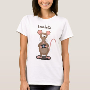 Witzige Ratte mit Kamera-Cartoon-Illustration T-Shirt