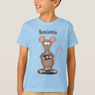 Witzige Ratte mit Kamera-Cartoon-Illustration T-Shirt