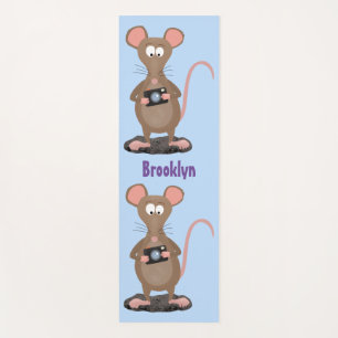 Witzige Ratte mit Kamera-Cartoon-Illustration Yogamatte