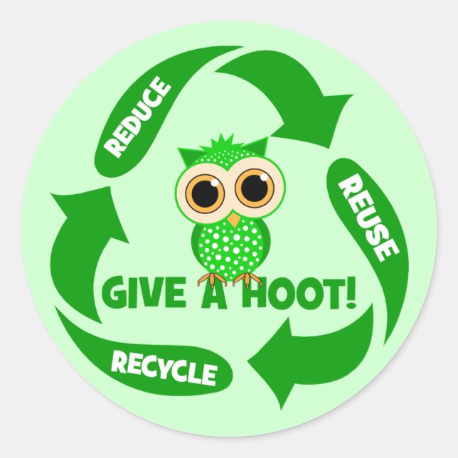 witzige Reduzierung der Wiederverwendung gerecycel Runder Aufkleber (Vorderseite)
