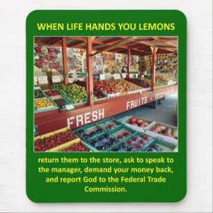 Witzige religiöse Ratschläge, wenn das Leben dir Z Mousepad