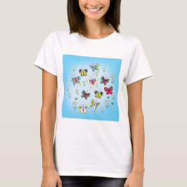 witzige Schmetterlinge am Himmel T-Shirt