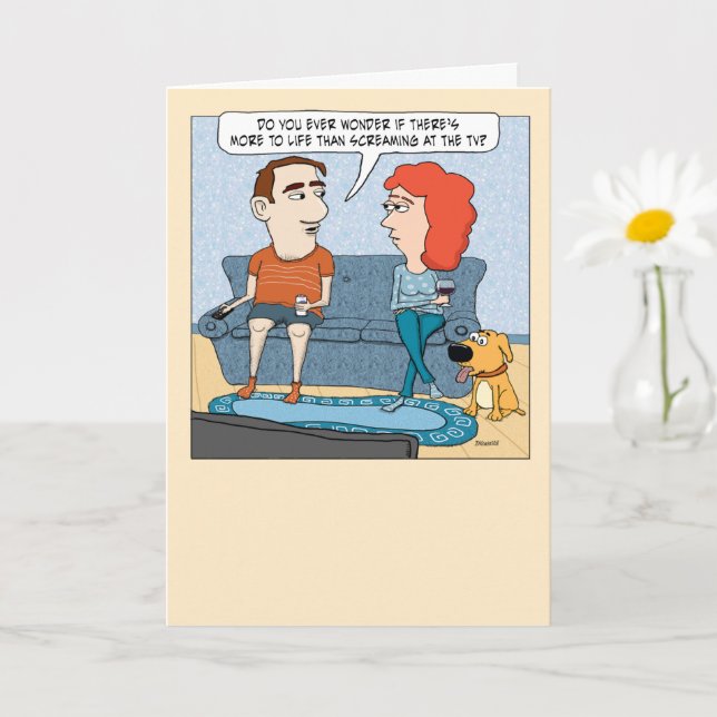 Witzige Schreie am Geburtstag des Fernsehers Karte (Kleine Pflanze)