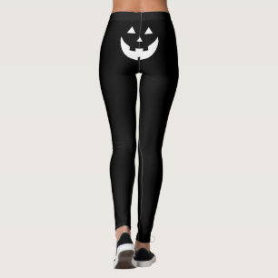 Witzige Schwarz-weiße Kürbislaterne Halloween Leggings
