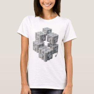 Witzige Silber ABSTRACT KUNST Moderne Gestaltung T-Shirt