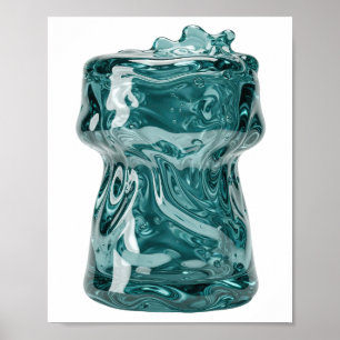 Witzige silberne ABSTRACT ART Grafikdesign Poster