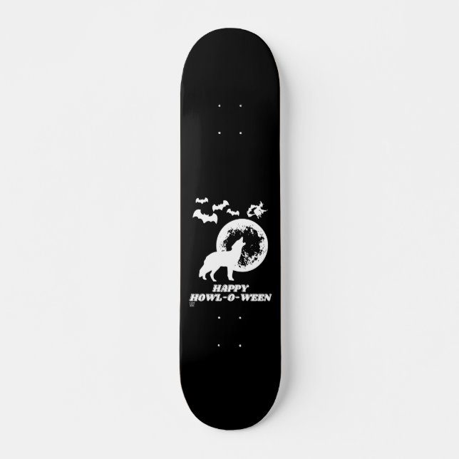 witzige Skateboard "HAPPY HOWL-O-WEEN 2" (Vorne)