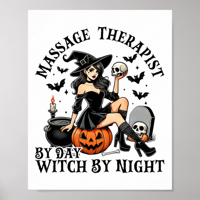 Witzige Therapie Halloween Magier By Day Witc Poster (Vorne)
