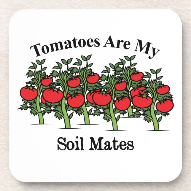 Witzige Tomaten sind meine Bodenmädchen Getränkeuntersetzer (Vorderseite)