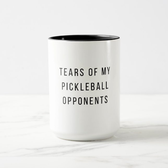 Witzige Tränen meiner Pickleball-Gegner Typografie Tasse (Zentrum)