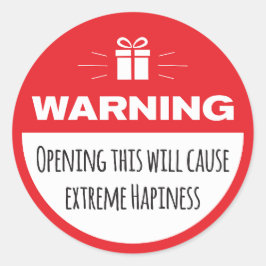 Witzige Warnung: Extremes Glück Runder Aufkleber