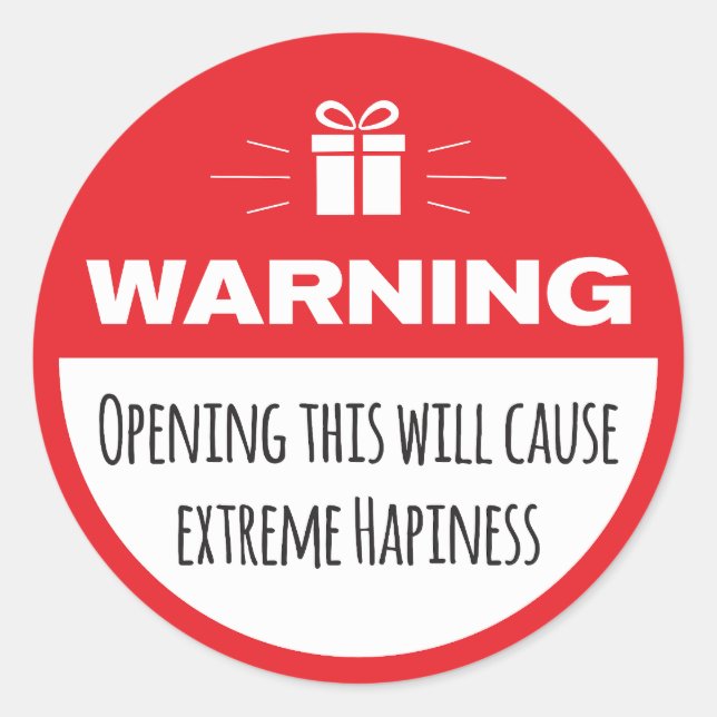 Witzige Warnung: Extremes Glück Runder Aufkleber (Vorderseite)