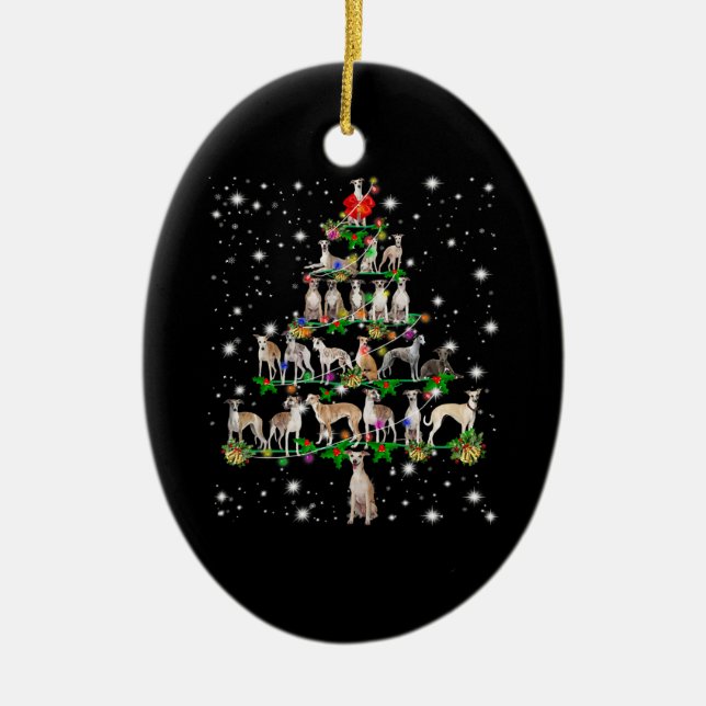 witzige Weihnachtsbaumdekoration Keramik Ornament (Vorne)