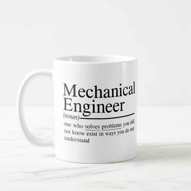 witzige Zitate für Maschinenbauingenieur Kaffeetasse (Links)