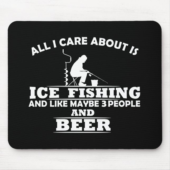 witzige Zitate über Eisfischen und Trinken Liebhab Mousepad (Vorne)