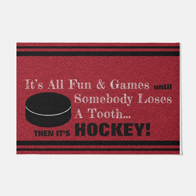 Witzige Zitate über Hockeymatte, Sport Fußmatte (Vorderseite)