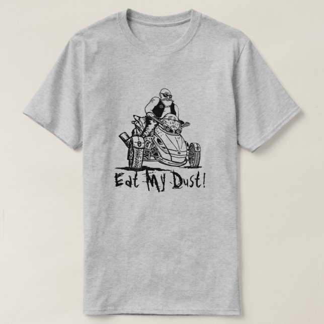 witziger 3-Rad alter Mann Fahrrad, essen Sie mein  T-Shirt (Design vorne)