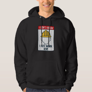 Witziger Bauarbeiter, ich weiß nicht, dass ich ein Hoodie