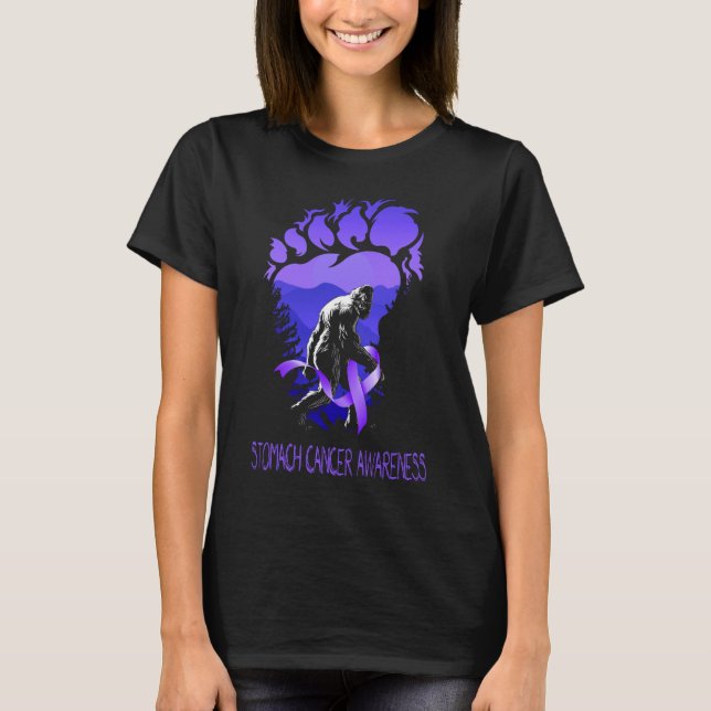 witziger Bigfoot unterstützt Magenkrebs-Bewusstsei T-Shirt (Vorderseite)
