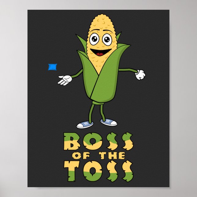 Witziger Boss des Tosskornhole Grafik Poster (Vorne)