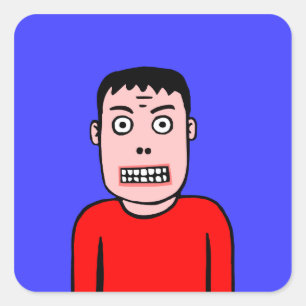 Witziger Charakter Quadratischer Aufkleber