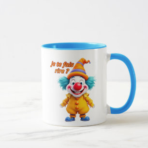 Witziger Clown mit bösartigem Lächeln. Tasse