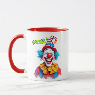 Witziger Clown mit rotem Hut. Tasse