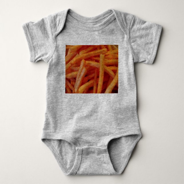 witziger Feinschmecker Spaß Junk Food Snack Pommes Baby Strampler (Vorderseite)