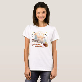 Witziger Halloween-Geist und Broomstick, Fall Vibe T-Shirt