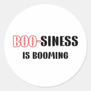 Witziger Halloween-Pun - Boosiness boomt Runder Aufkleber