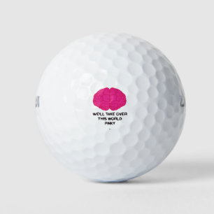 witziger Hirnziffer aus Pinkeln und GehirnCartoon Golfball