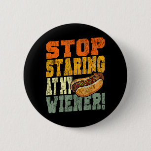 Witziger Hotdog-Wortwitz Schlüpfrig Hör auf meinen Button