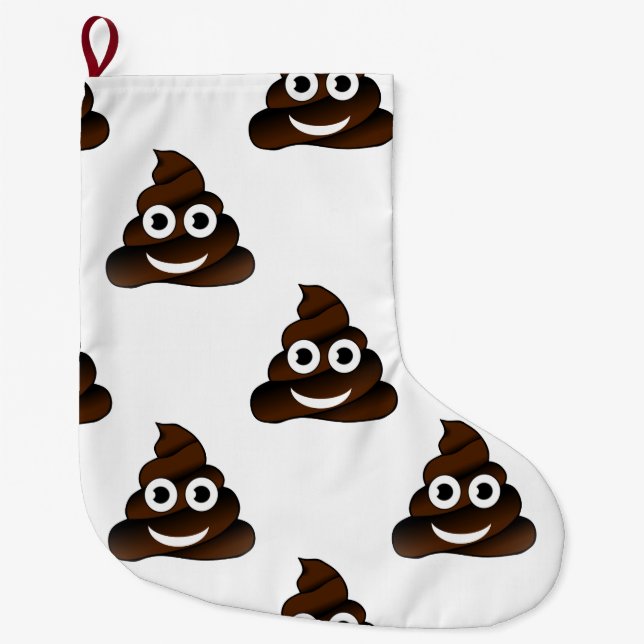 witziger kack-Emoji Weihnachten-Strumpf Großer Weihnachtsstrumpf (Vorderseite)