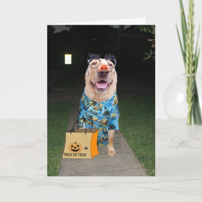 Witziger Labrador als menschliche Halloween-Karte  Karte (Vorderseite)