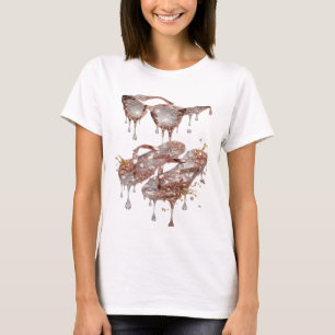 Witziger Silber ROSE GOLD GLAMOUR Druck T-Shirt