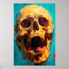witziger Skull schreit wegen heißem Wetter Poster