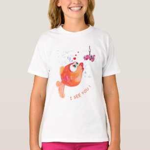 Witziger T - Shirt mit Fisch und Wurmtext - Ihr Te
