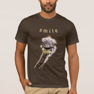 Witziger T - Shirt mit Happy Ostrich - Lächeln