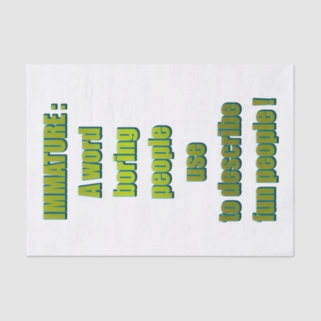 Witziger Text Seidenpapier (Vorderseite)