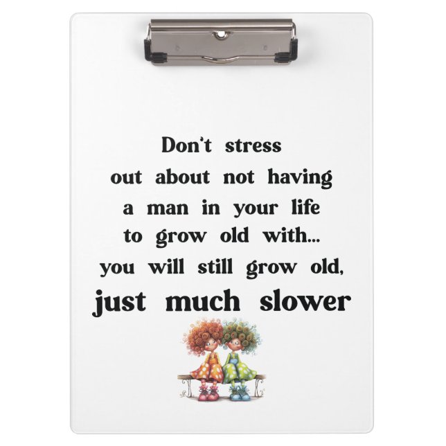 Witziger Text über Frauen und Männer Klemmbrett (Vorderseite)