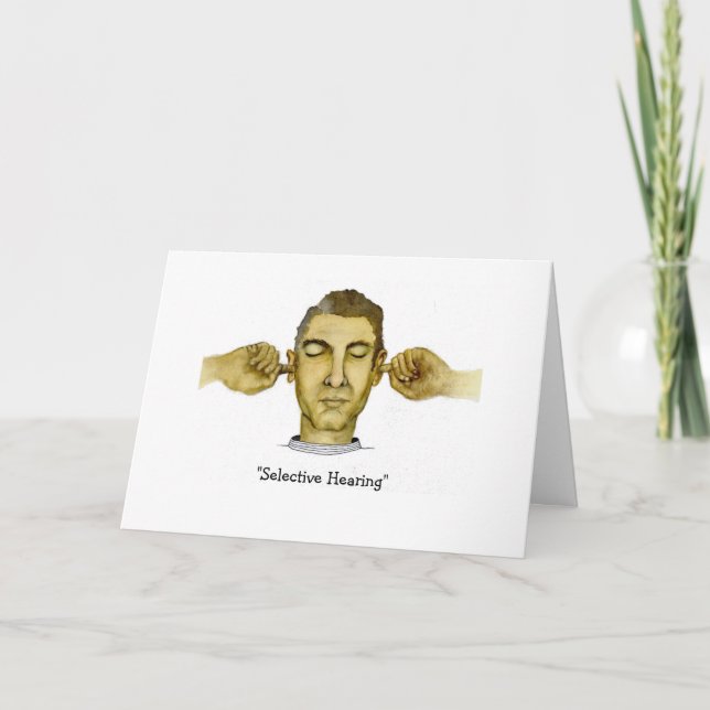 Witziger Typ mit selektiver Anhörung Karte (Vorderseite)