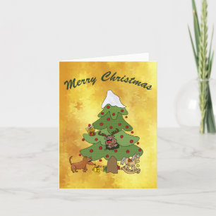 Witziger Weihnachtsbaum Feiertagskarte