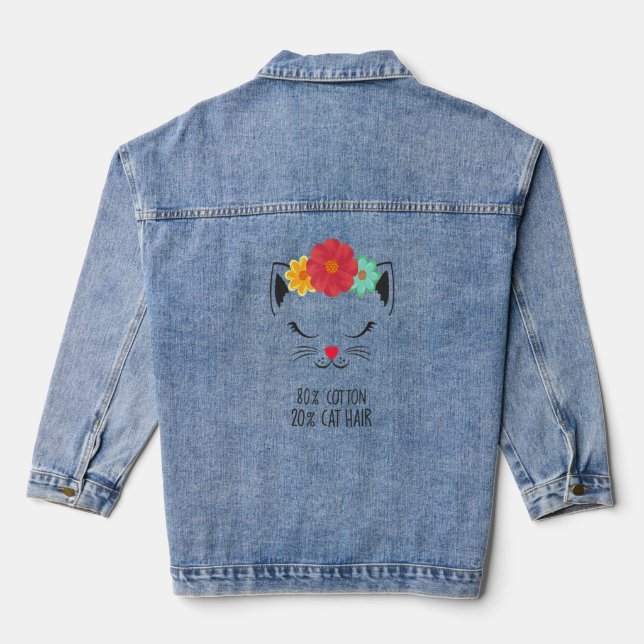 Witziges 80 Baumwolle 20 Katzenhaar Niedlich 80 Ba Jeansjacke (Rückseite)